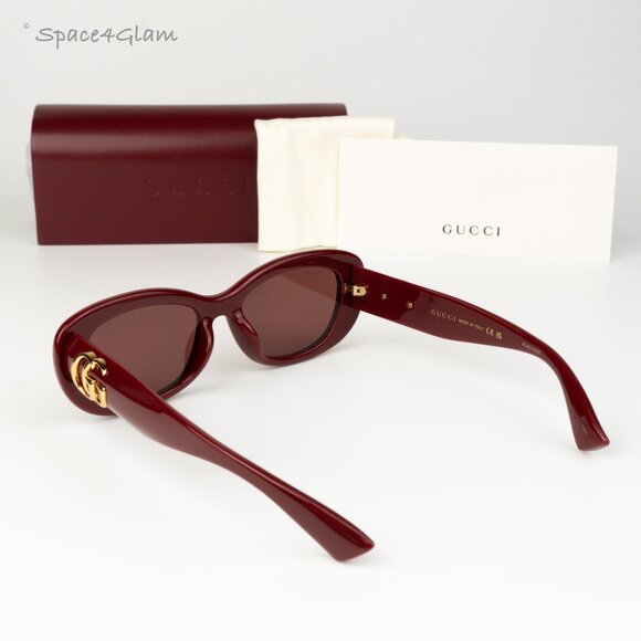 Gucci Women Sunglasses Burgundy Red Oval GG1829SK 003 NEW AUTHENTIC main image 3